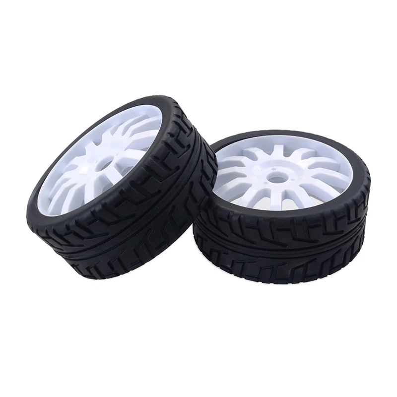 

1/8 RC Car Rubber Tyres Plastic Wheels for Redcat HSP HPI Hobao Kyosho Team Losi Carson 1/8 On-road Car 2PCS White/Orange/Black