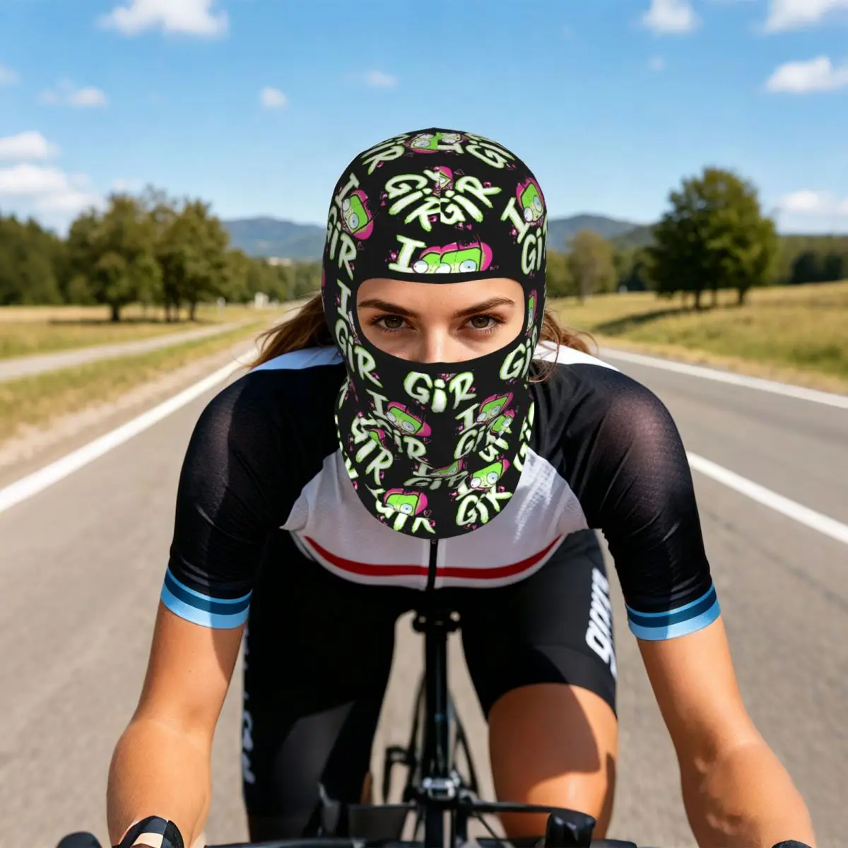 Invader Zim Valentine's Day I Love GIR Thin Balaclava Full Face Mask Sun Protection Neck Gaiter For Motorcycle Cycling Fishing