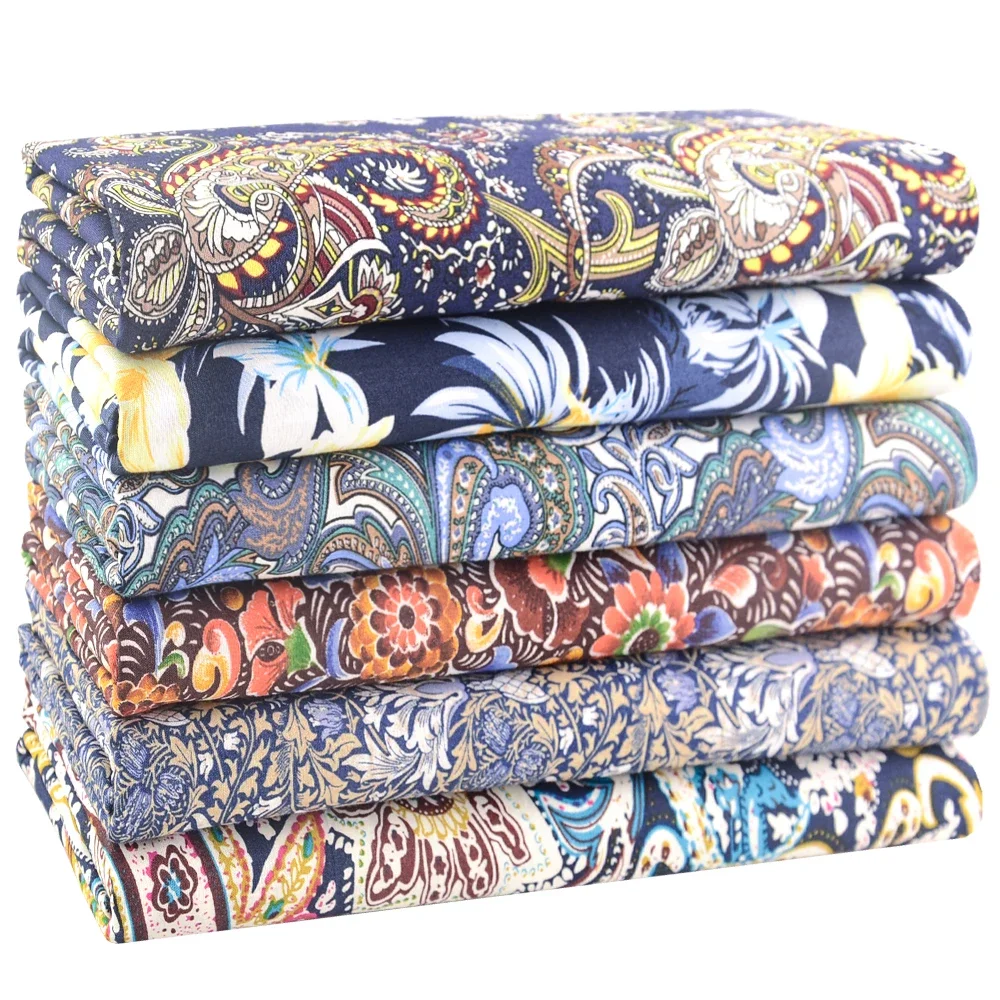 Popeline-Baumwollstoff für Handarbeiten, Patchwork, Paisley-Scroll, Fat Quarter, bedruckt, DIY, Nähen, Handwerk, Quilten, 5–7 Stück – Detail 5