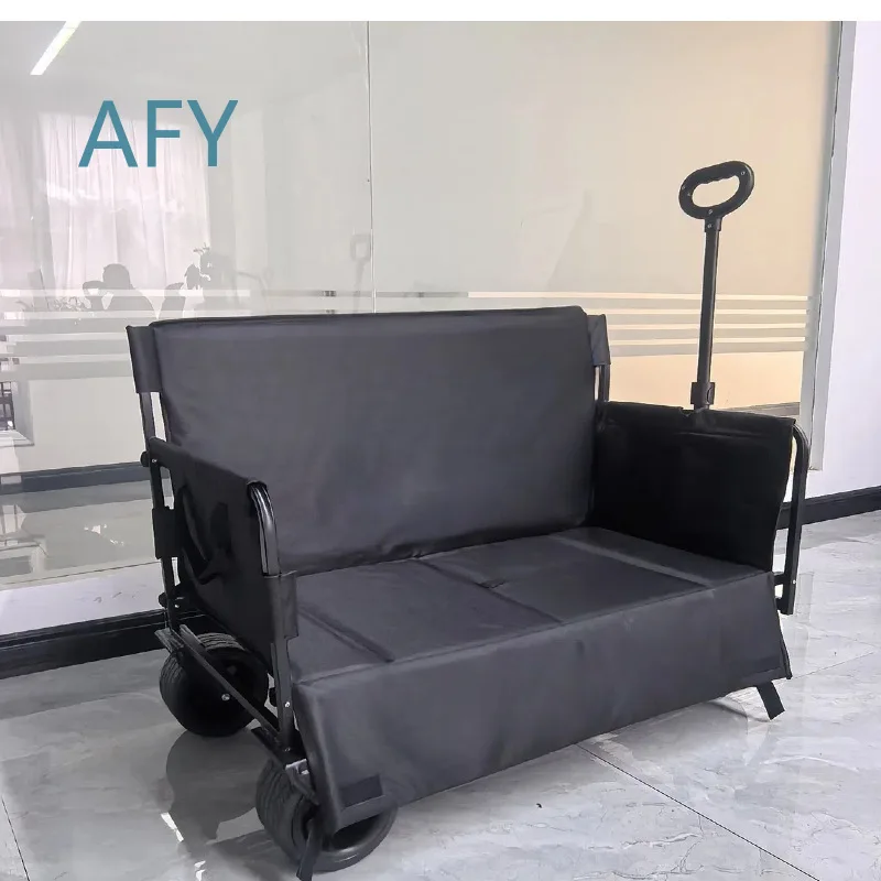 Outdoor Camping Cart for Camper Multifunctional Sofa Seat for Children Lie Down Portable Folding Utility Wagon for RV Travel
