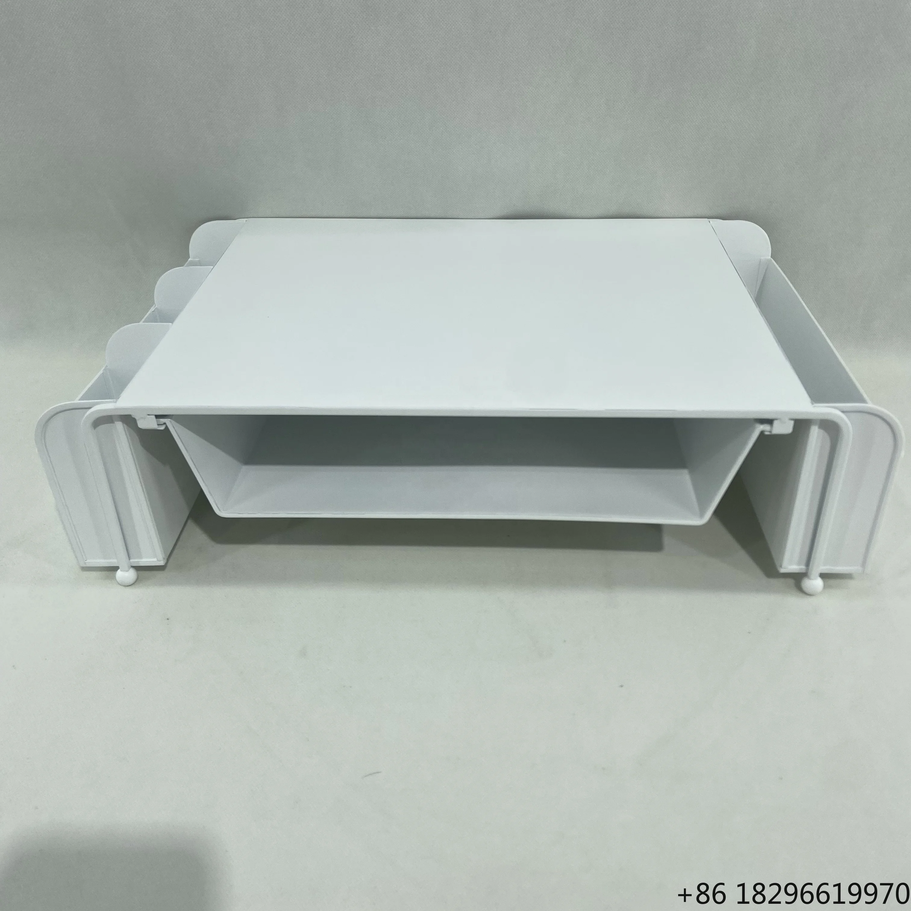 Tabletop Shelf Computer Desk Organizer Storage Rack with Side Compartments Space Saving with Tray