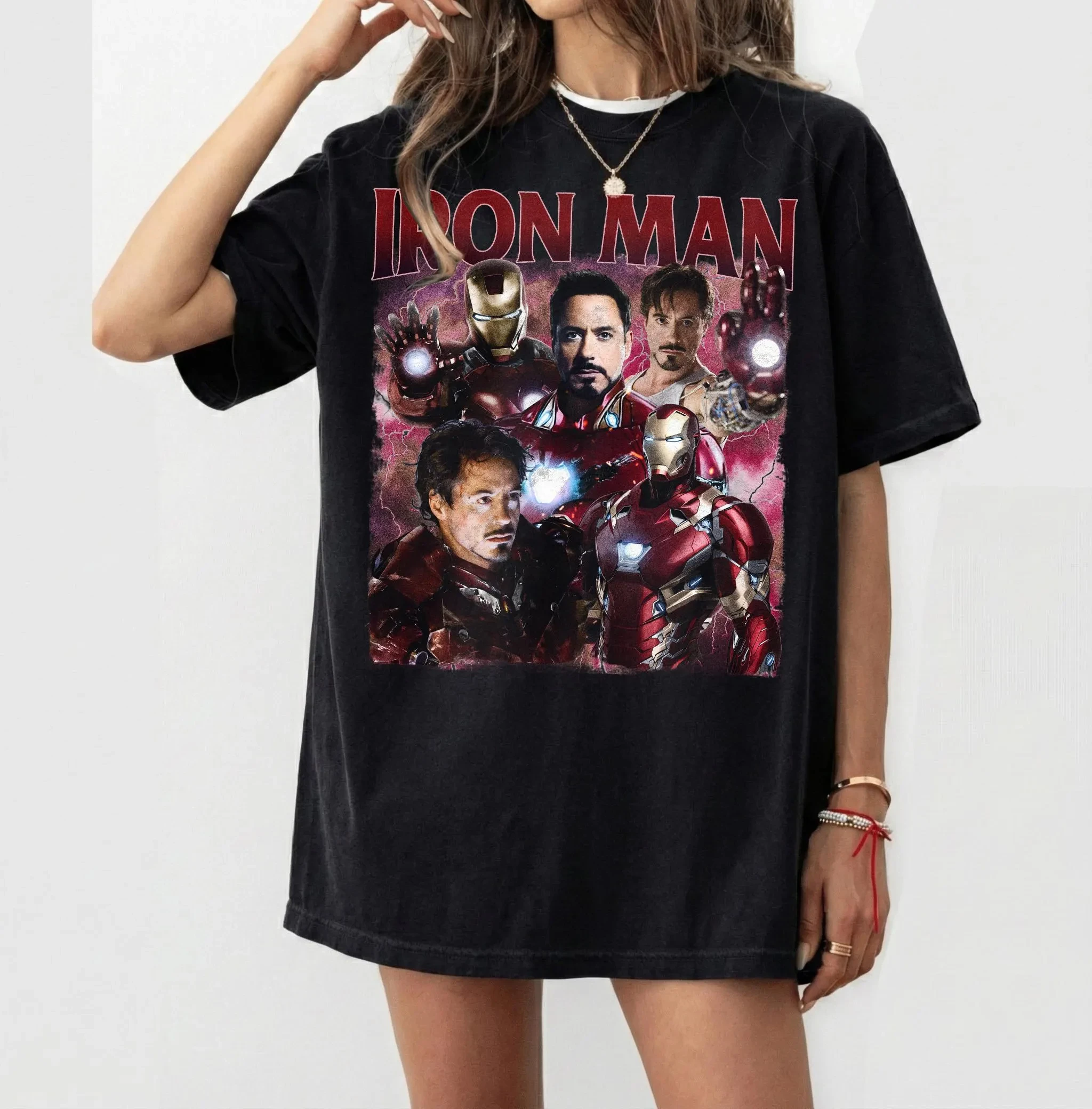 Genius Billionaire Vintage T-Shirt Armored Hero Graphic Tee Unisex Retro 90s Comic Book Character Casual Gift for Men Women