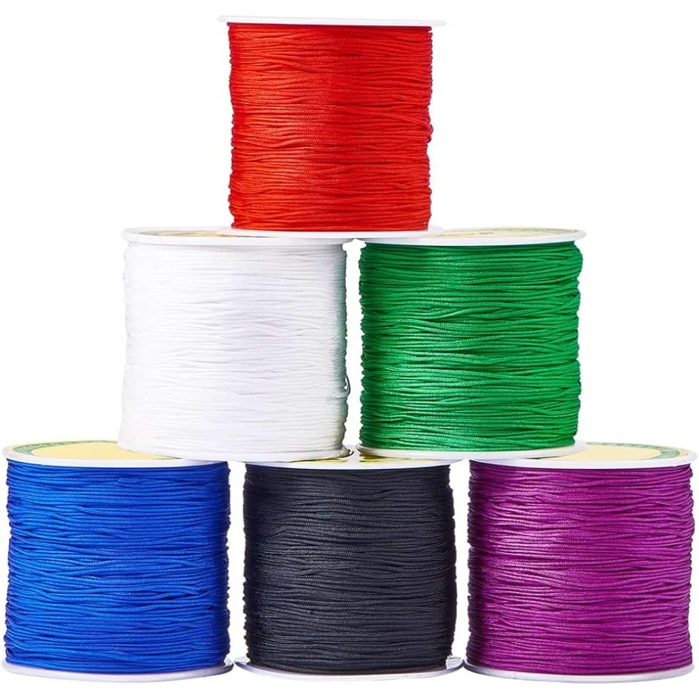 600 Yards 0.8mm Nylon Beading String Bracelet String Chinese Knotting Cord Kumihimo Macrame Cord Braided Lift Shade Cord Trim