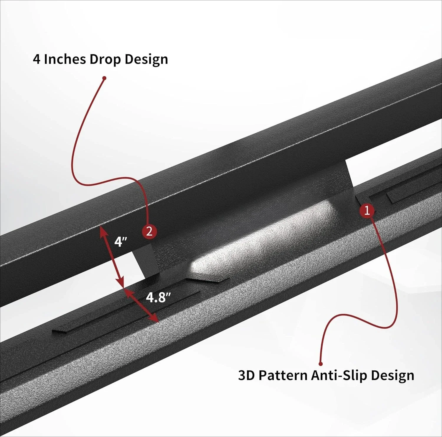 خطوات جانبية متوافقة مع 2019-2025 1500، 2020-2025 2500HD 3500HD Crew Cab