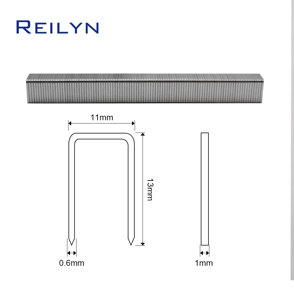 1000pcs Staples 20Ga Pneumatic Nail Gun Nails 13x11x1mm Frame Nail 1013J Air Stapler Gun Needle