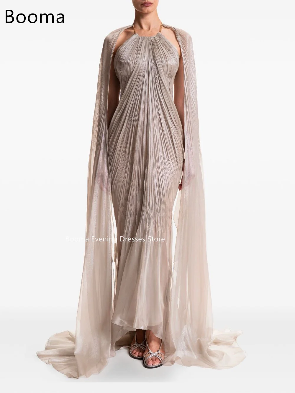 Booma Eenvoudige Zeemeermin Mouwloze Lange Jurken Formele Partij Jassen voor Vrouwen Plooi Glanzende Prom Gown Aanpassen 2025
