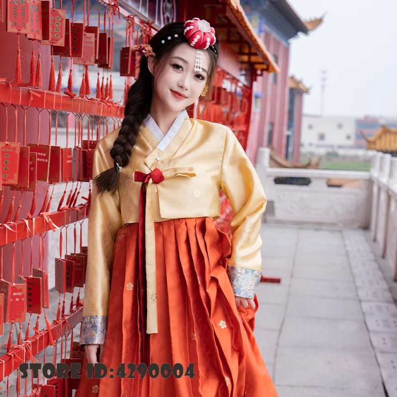 Court Style Hanbok Dress Women's Traditional Korean Costume Yanji Travel Wedding Stage Performance Suits Asian Cosplay Hanboks
