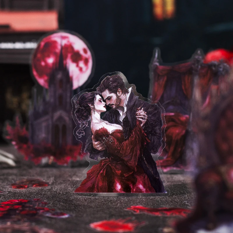 30 قطعة من ملصقات سلسلة Nightfall العتيقة ذات الطراز الداكن، ملصقات عصا مزخرفة، ألبوم يوميات مصنوع يدويًا، مادة سكرابوكينغ #2