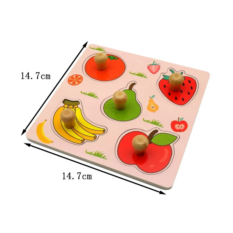 Kids Montessori 3D Wooden Puzzle Hands Grab Child Puzzle Educational Learning Toys Baby Games Puzzles For Kids 1 2 3 Years Old