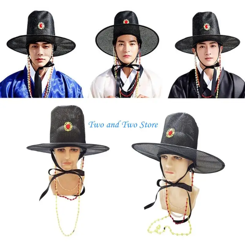 

HX6F Stylish Mens Stage Performances Mesh Hat Sun resistant Traditional Hat