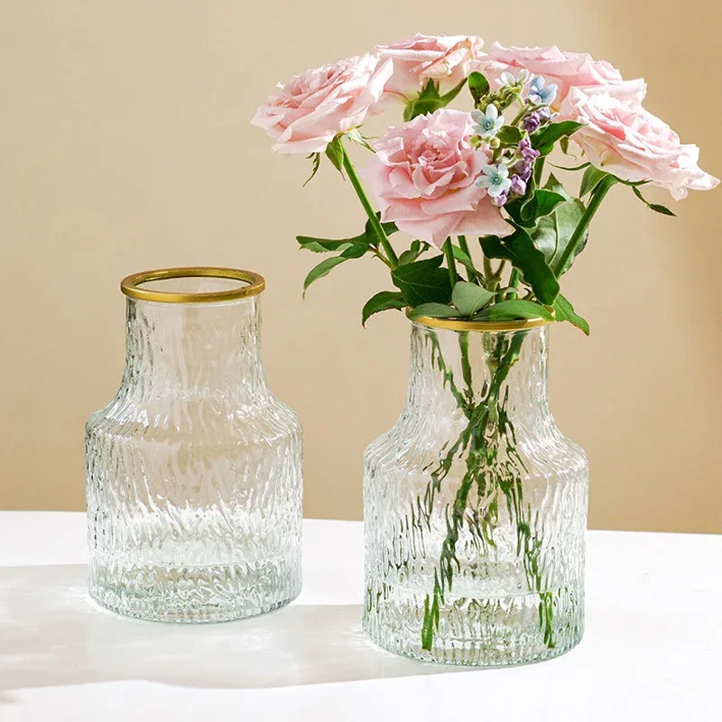 

Transparent Glass Vase Large Mouthed Vase Living Room Bedroom Desktop Hydroponic Flower Arrangement Home Decoration Vases