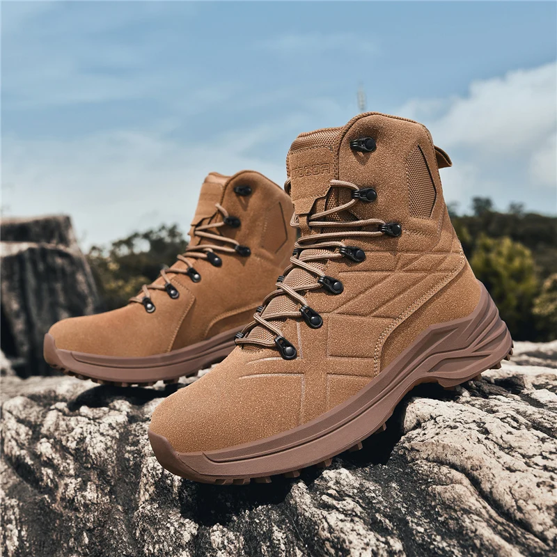 جديد الرجال العلامة التجارية الصحراء الكاحل العمل في الهواء الطلق الأحذية التكتيكية القتالية قوة خاصة امرأة مقاوم للماء العسكرية المشي لمسافات طويلة حذاء أحذية جيش #4