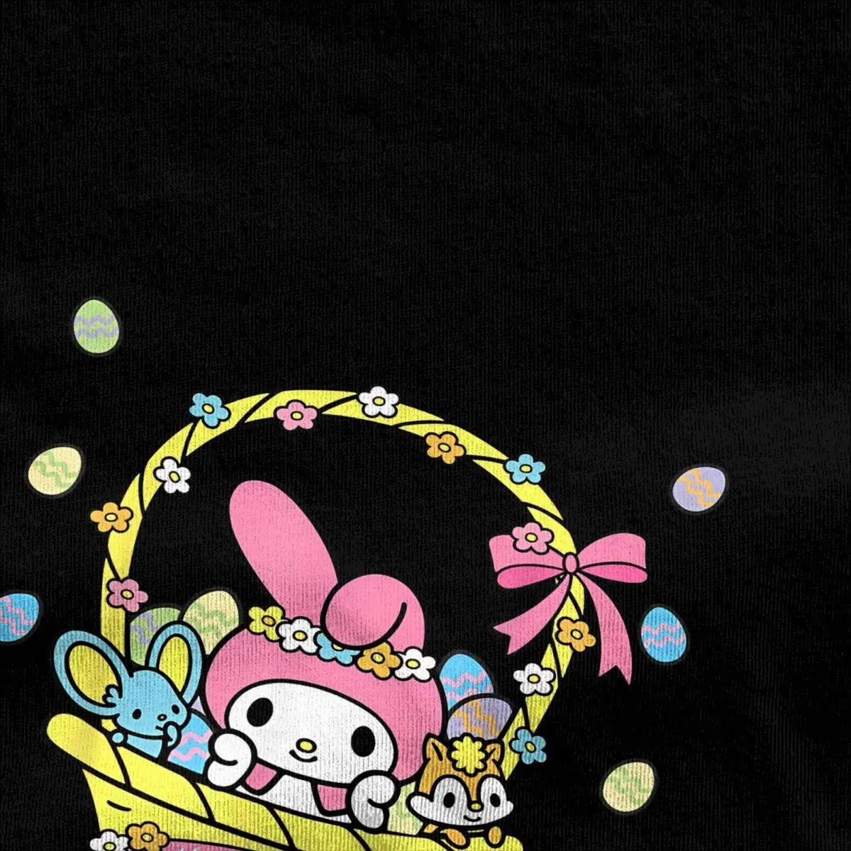 Couple T-Shirt My Melody Logo Happy Easter T Shirts Harajuku Summer Tees Y2K Funny Pattern Cotton Tops Gift