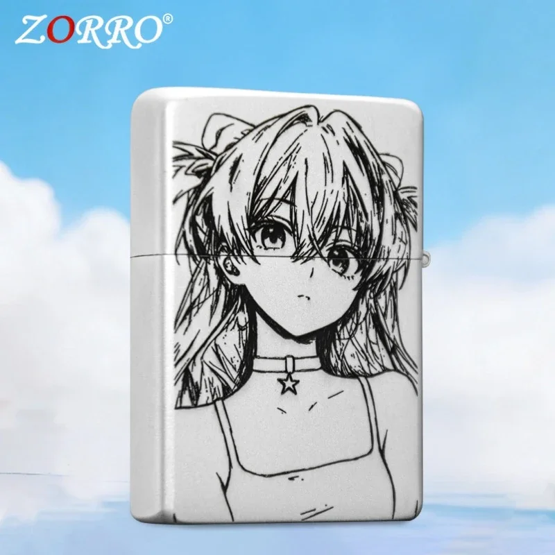 ZORRO Sand Chrome Kerosine Lighter, Precision Engraved Brass Wheel Ignition Lighter, Customization & Wholesale