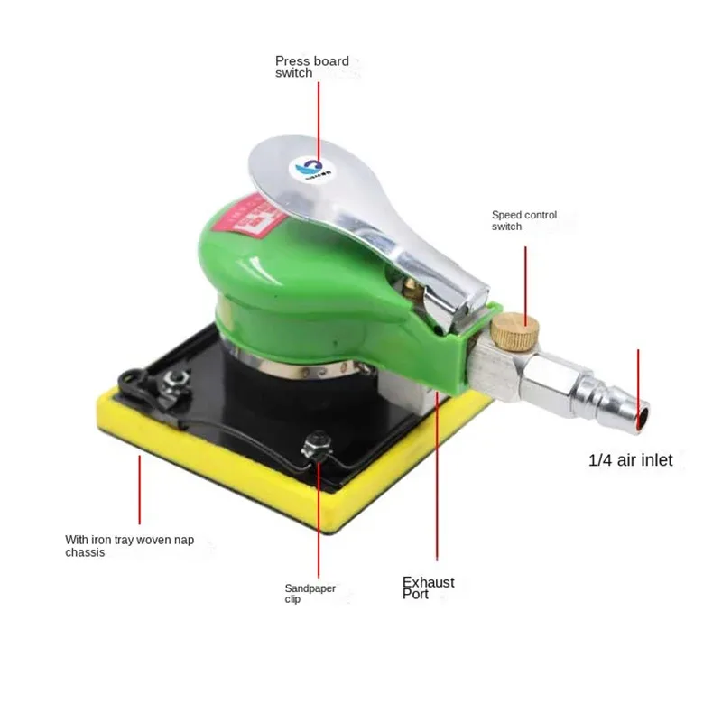 SUBAO M8 طاحونة هوائية مربع الهواء طاحونة الخشب الملمع آلة الصنفرة 100*110 مللي متر الملمع