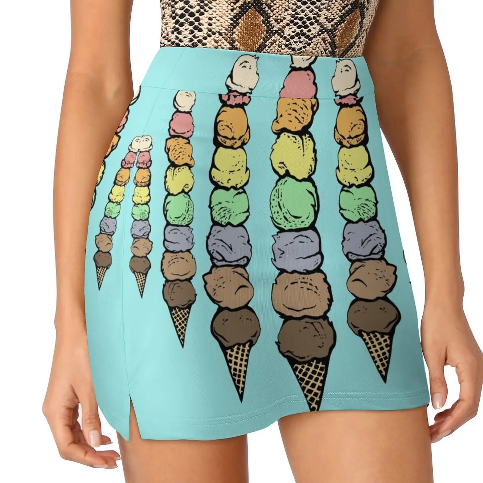 

Giant Rainbow Ice Cream Cones - Multiple Mini Skirt summer dress for women 2025 Korean clothing