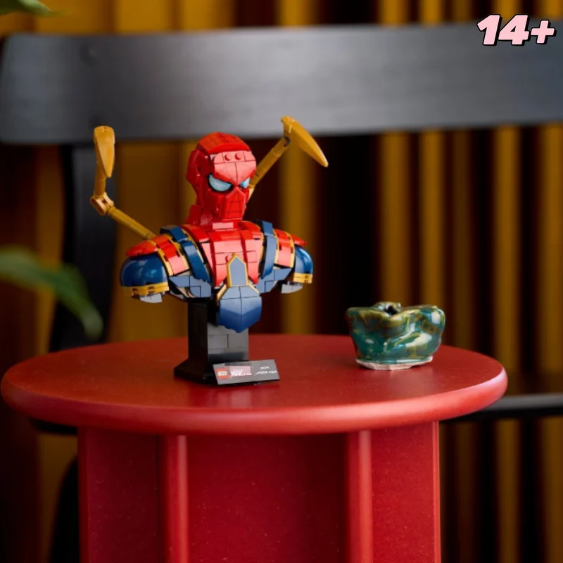 En stock 2025 nouveau 379 pièces ensemble de blocs de construction de buste d'araignée de Robot de super-héros, Kit de modèle 3D avancé pour la Collection Compatible 76326