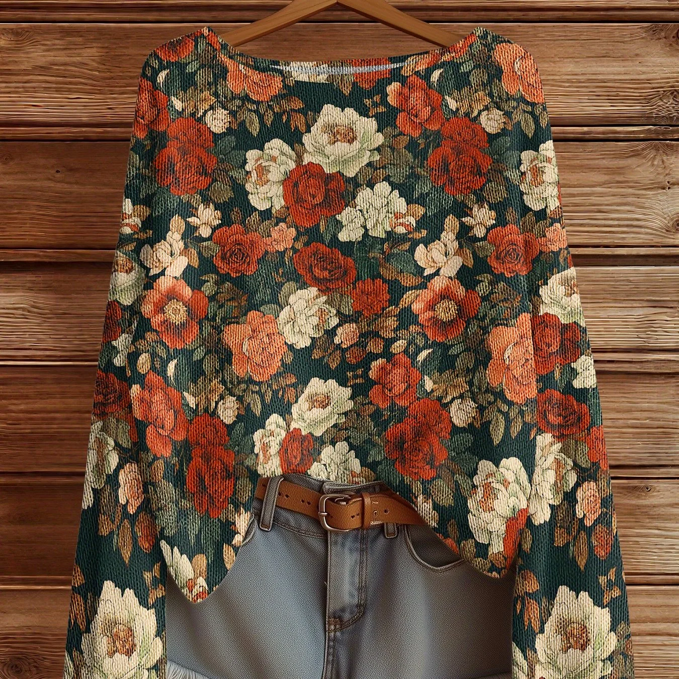 

Осенне-зимний пуловер с цветочным принтом, женские винтажные свитера, модные повседневные шикарные женские свитера, уличная модная одежда