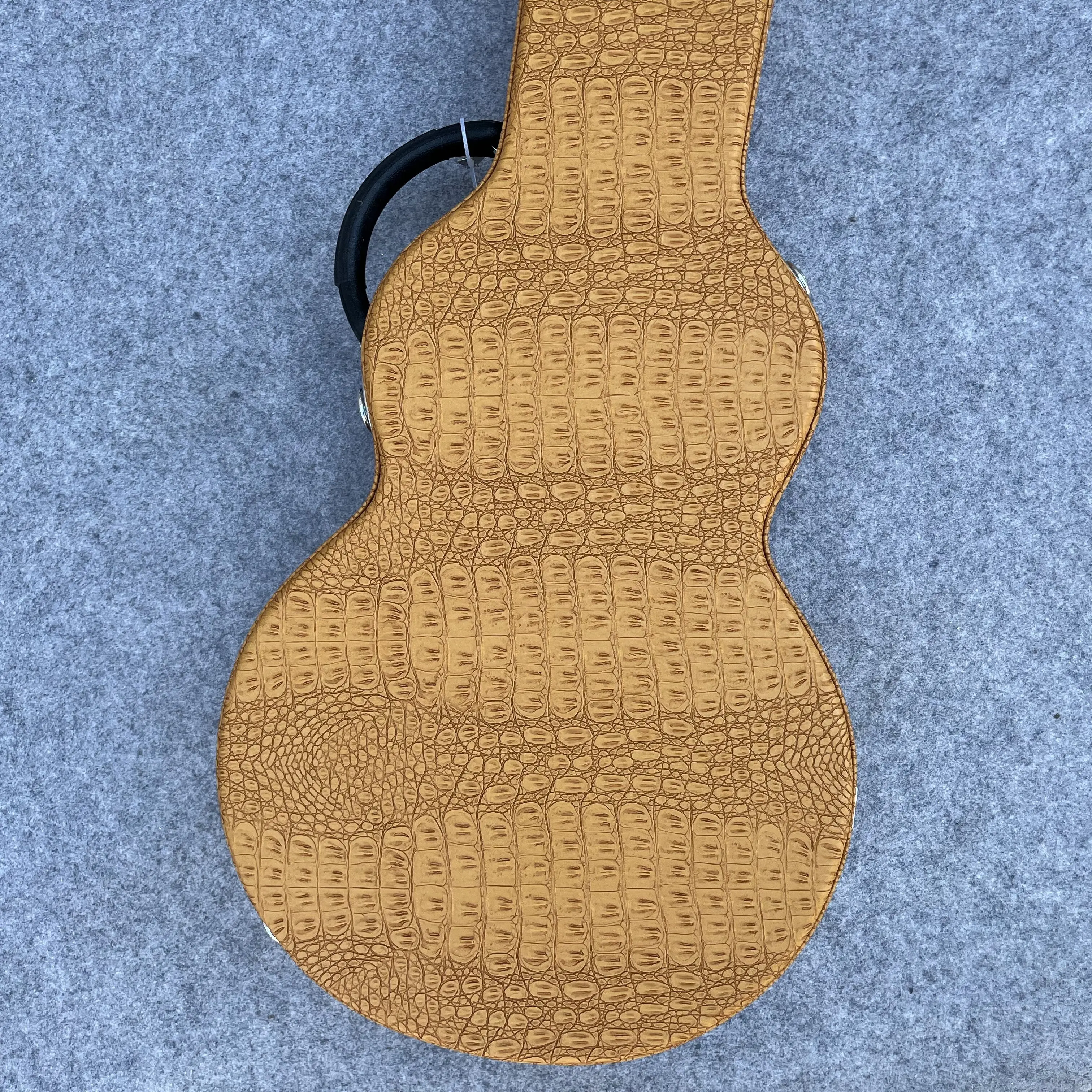 حافظة جيتار كهربائي بنمط التمساح البني مع ألوان متعددة متاحة لاختيار حافظة جلدية للجيتار