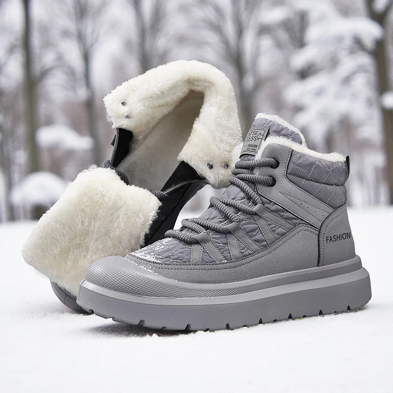 Autumn and winter boots Trendy Men's Thick Bottom Style Daily Fashion Outdoor Street High quality youth or adult shoes Keep warm