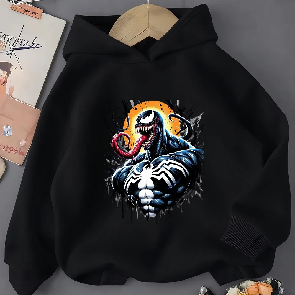 

Милая толстовка с капюшоном Kawaii Venom, осенне-зимняя модная уличная одежда в уличном стиле, повседневная одежда для детей 3-14 лет