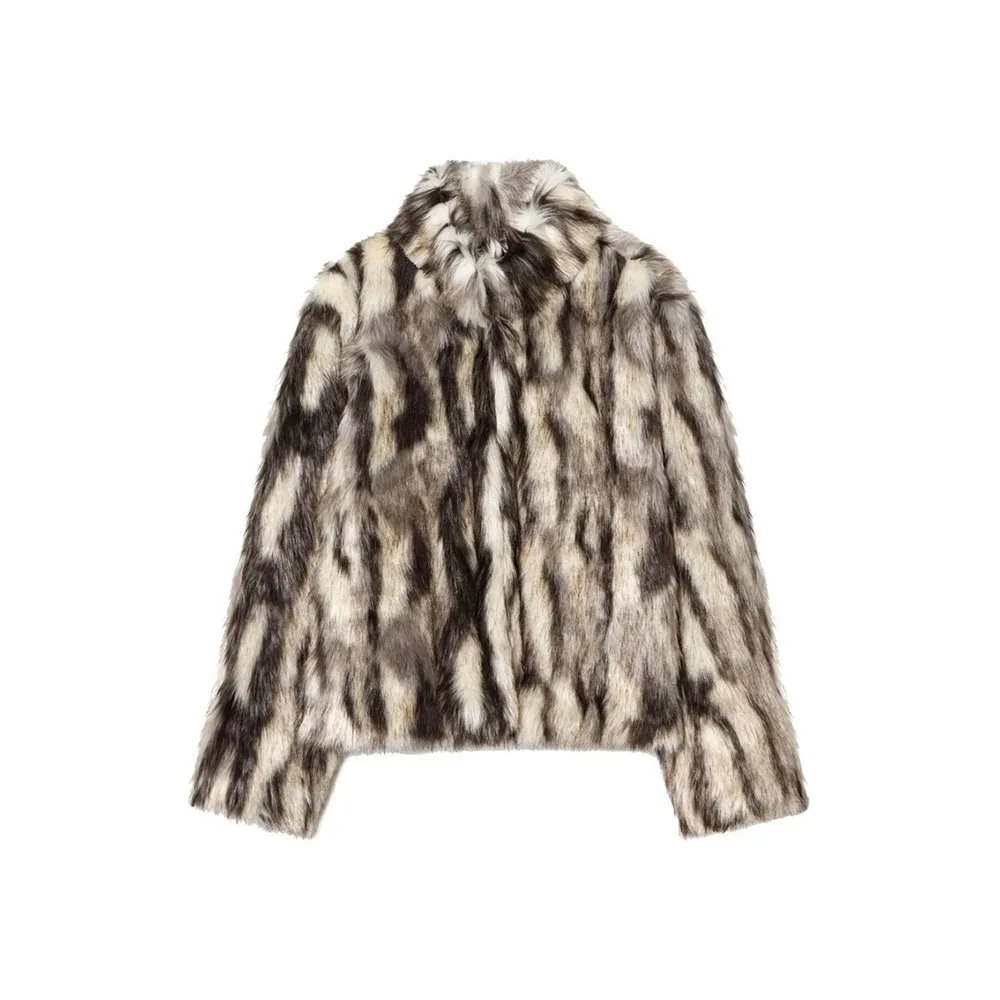 

Autumn and winter new women's fashion temperament artificial fur effect coat jacket
