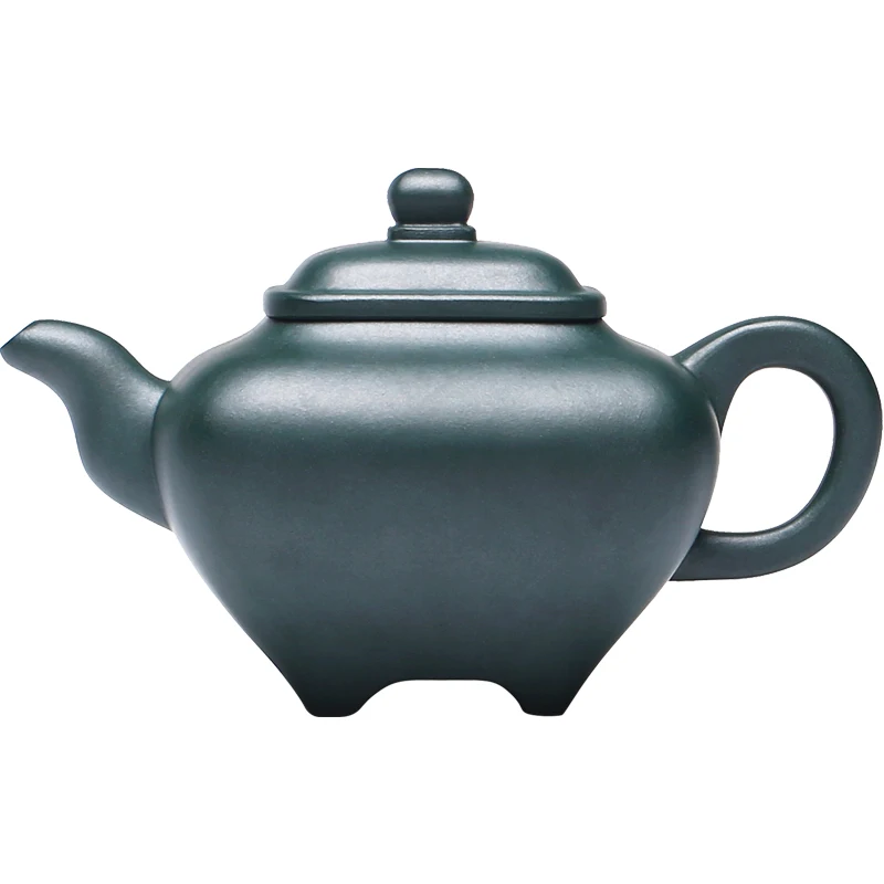 Small Capacity Handmade Yixing Purple Clay Teapot Tea Set Republic of China Green Clay Square Stove Handmade Purple Clay Teapot