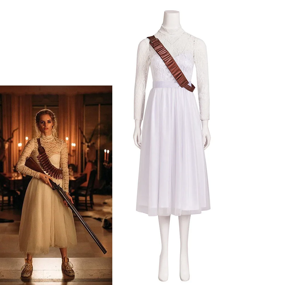 

Костюм для косплея Grace Le Domas из фильма «готов или нет», женское белое платье, платье Белль, наряд для Хэллоуина, сцены, дня рождения
