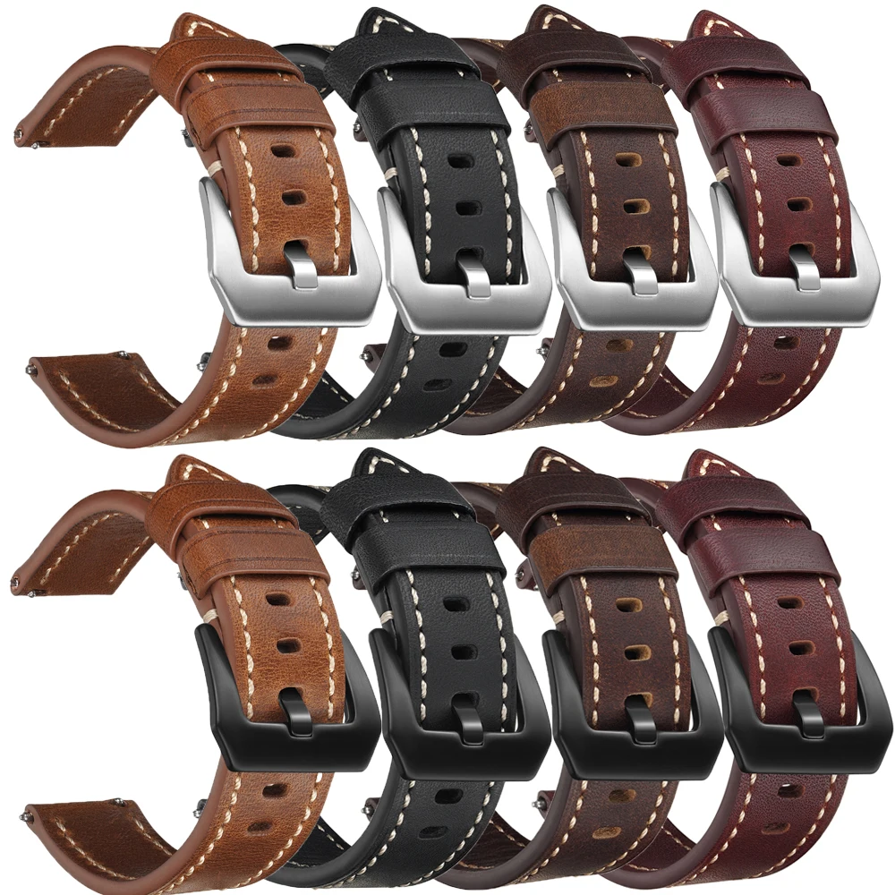 

Leather Straps For Huawei Watch Men Luxury Calfskin Watch Bands 20mm 22mm 24mm Quick Release Strap