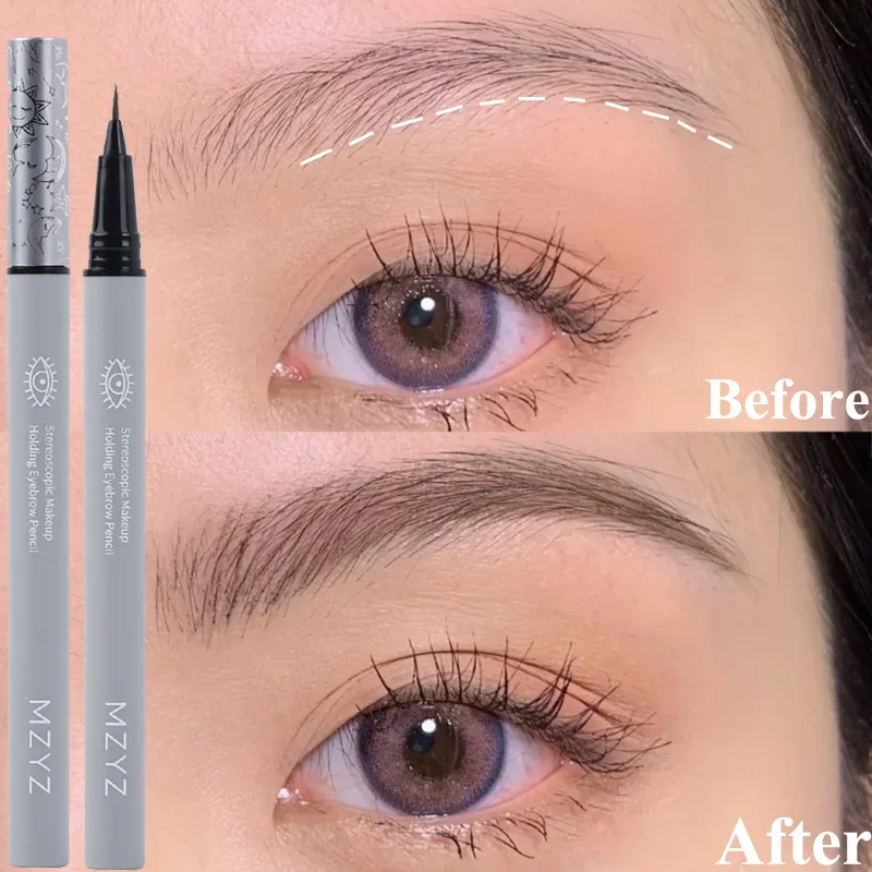 Matita per sopracciglia liquida ad acqua Ultra Fine impermeabile duraturo senza fioritura Eyeliner sdraiato baco da seta a prova di sudore penna per sopracciglia trucco