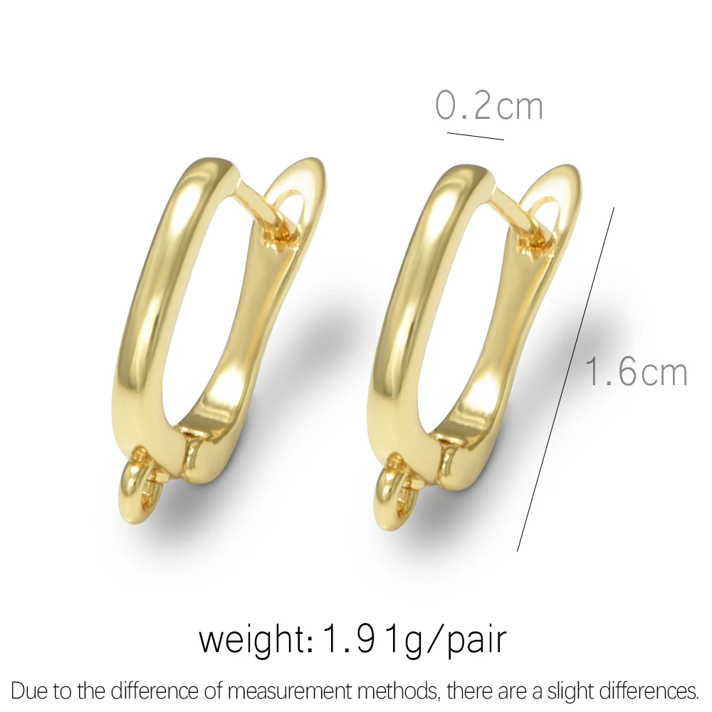 DARENLI 1 Pair French Style Nickel Free Brass Earring Hooks 18K Gold Plated Jewelry Making Supplies DIY Earring Accessories