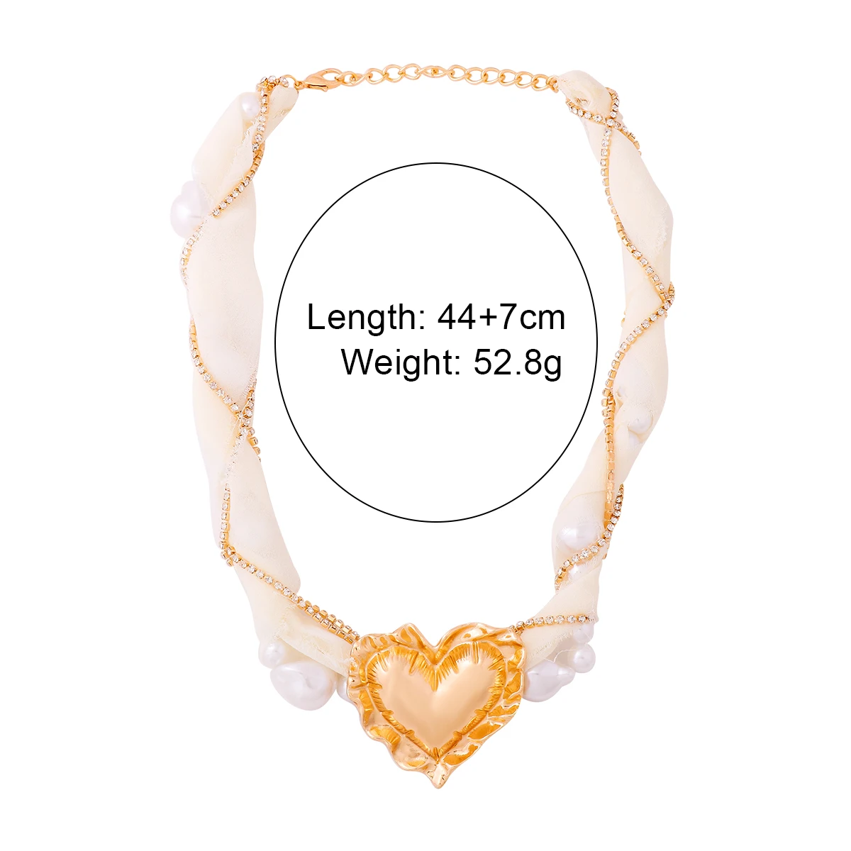 ZAA Vintage Imitation Pearls Heart Pendant Necklaces for Women Luxury Wedding Party Jewelry Choker Necklace Gifts Wholesale