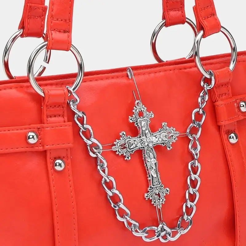 

X90D готический темный стиль металлическая цепочка декорирует сумку для подмышек на плечо для любителя моды