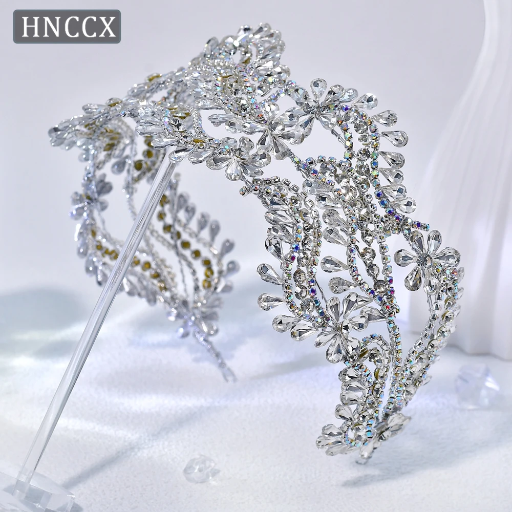 

YouLaPan Luxury Bridal Wedding Headband Hair Accessories Exquisite Three Floo Rsrhinestone Handmade Women Party Headpiece HP433