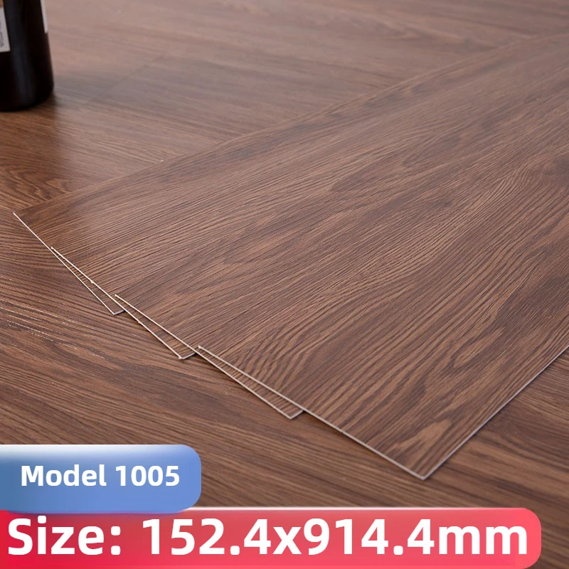 91.44x15.24cm 1mm 7Pcs PVC Self-Stick Floor Covering Waterproof Scratchproof for Kitchen Bathroom Balcony Moisture-proof