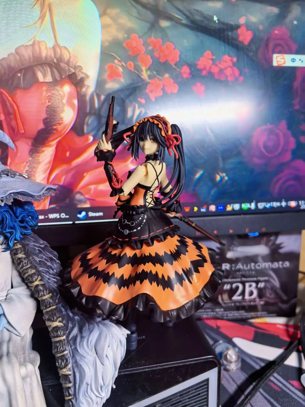 IN VOORRAAD 12 cm figma DATUM EEN LIVE Anime Figuren Tokisaki Kurumi cijfers PVC Standbeeld Collection Model Bureau Decoratie Geschenken speelgoed