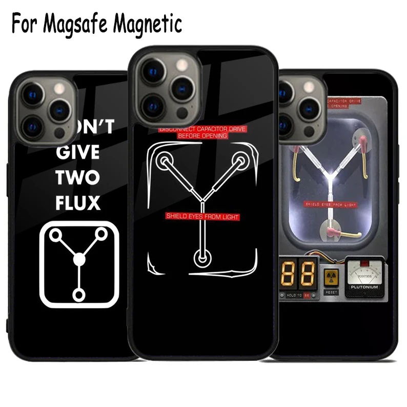 Flux-Capacitor Wireless Charge Magsafe Phone Case For iPhone 15 16 14 13 11 12 Pro Max Plus Magnetic Bumper Cover