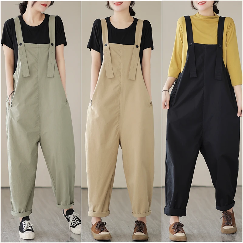 

Idopy Womens Cotton Adjustable Casual Summer Rompers Bib Overalls Jumpsuits Overalls with Pockets