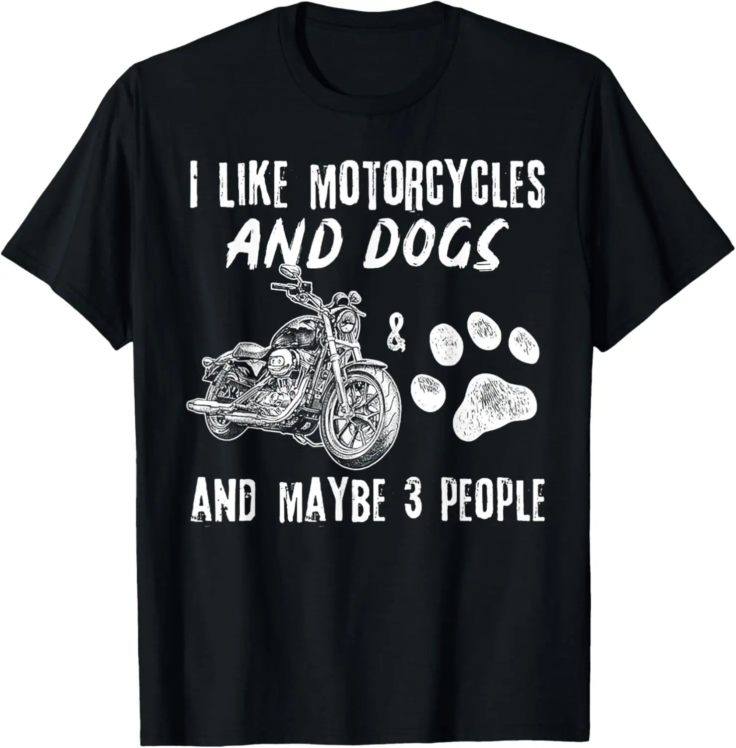 

I Like Motorcycles And Dogs And Maybe 3 People T-Shirt