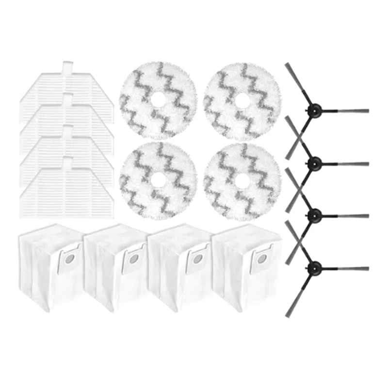 Untuk Roidmi EVA SDJ06RM Robot penyedot debu suku cadang pengganti sikat samping Filter pel kain kantong debu