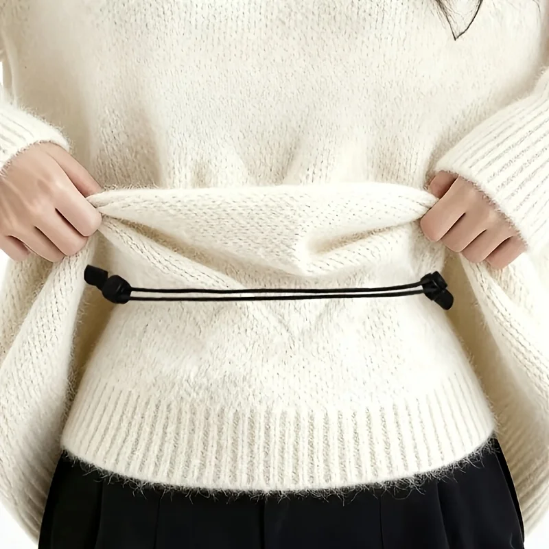 3Pcs Adjustable Drawstring Waist Belt, Invisible Hem Cinch Clip, Sweater Shortener, Hoodie Drawstring Tightener for Clothes