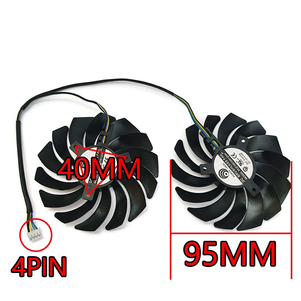 Mới 95MM 4PIN PLD10010S12HH GTX 1080 1070 1060 GPU Quạt Cho MSI RX470 480 570 580 、 GTX 1080 Ti 1070 1060 Video Thẻ Quạt Làm Mát