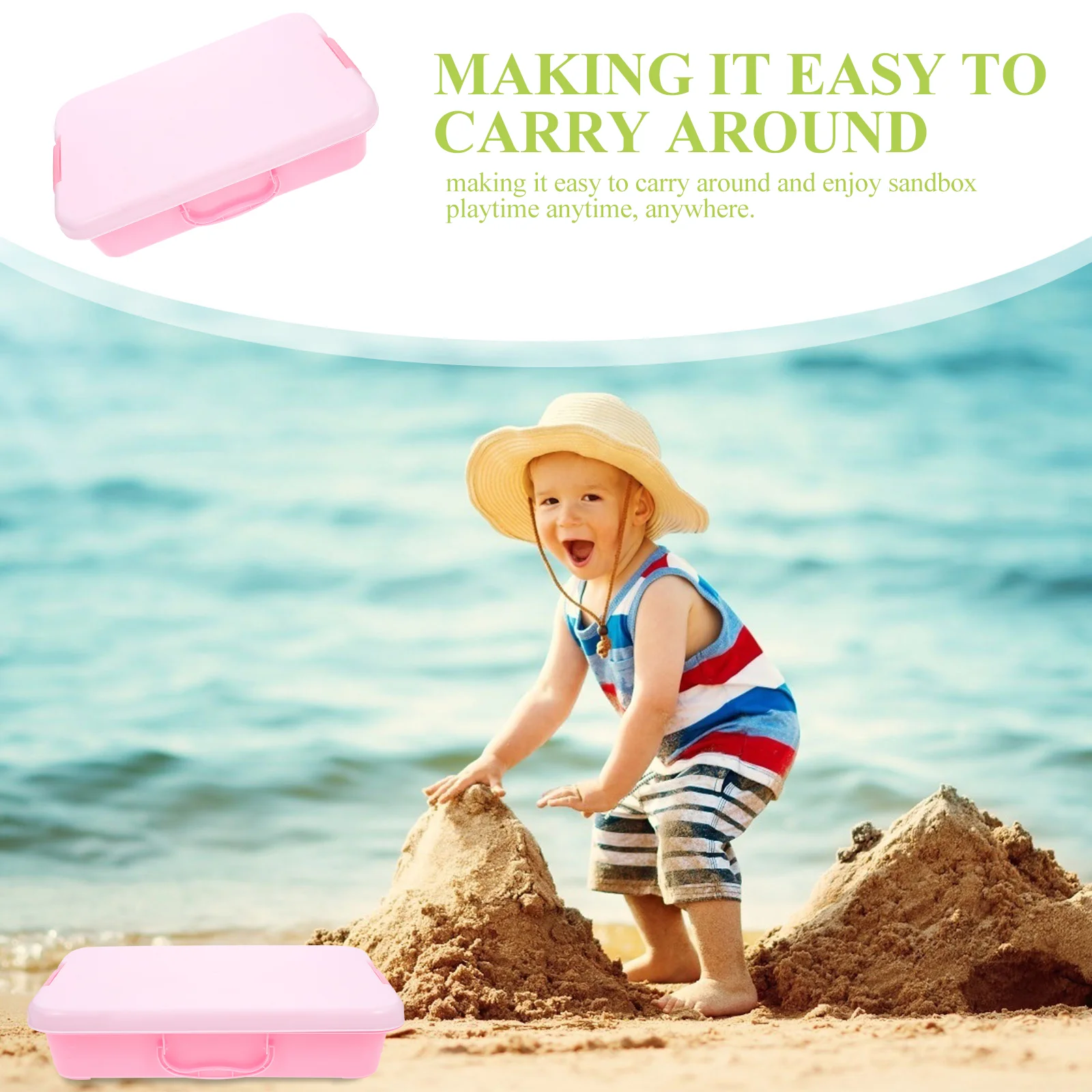 Sand Table Storage Box Children Outdoor Sandbox Tray for Kids Toys Beach Portable With Lid Abs Handheld Activities Office