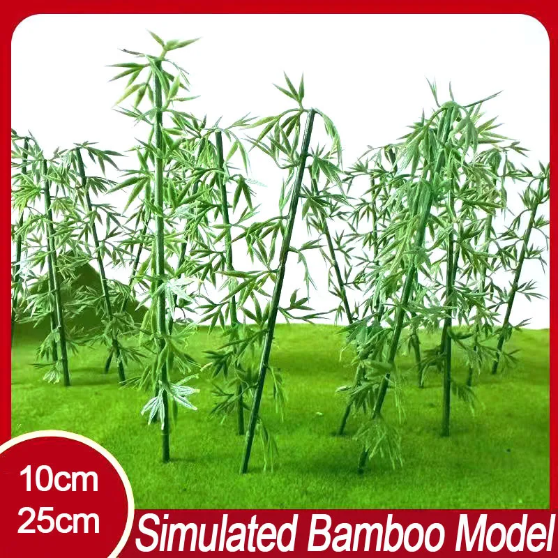 10cm/25cm Simulated bamboo model mountain bamboo warm natural landscape decoration green plant proportion train layout