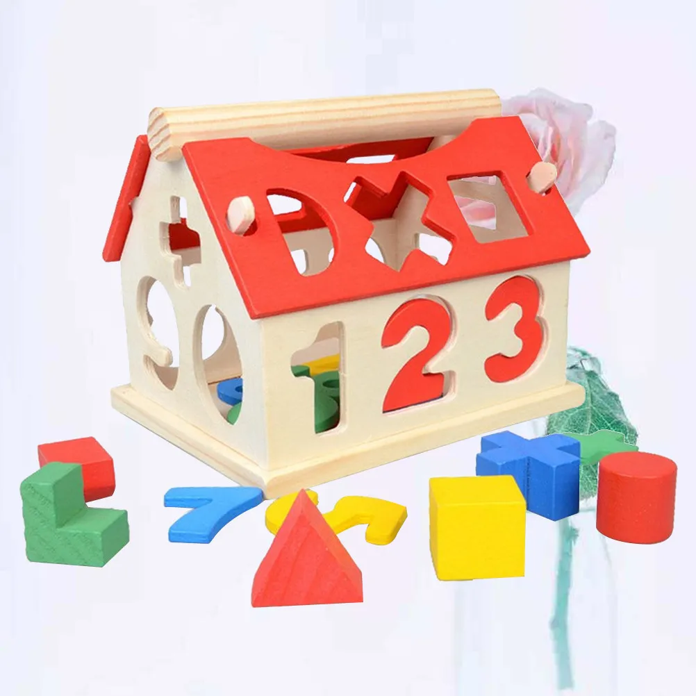 

Набор для раннего развития: деревянный домик с цифрами и формами для сопоставления, развивающий DIY-набор для детей, для домашних занятий