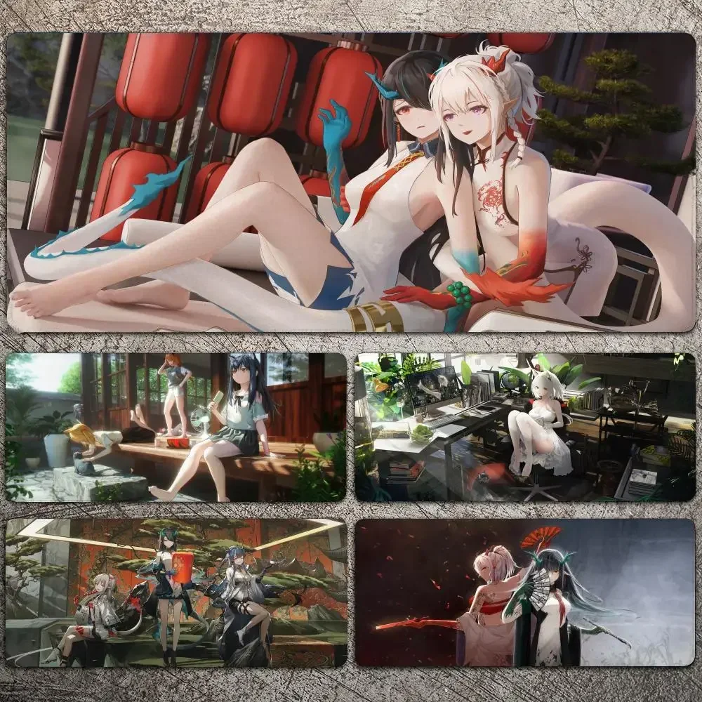 

Arknights Girls Mousepad Large Gaming Mouse Pad LockEdge Thickened Computer Keyboard Table Desk Mat