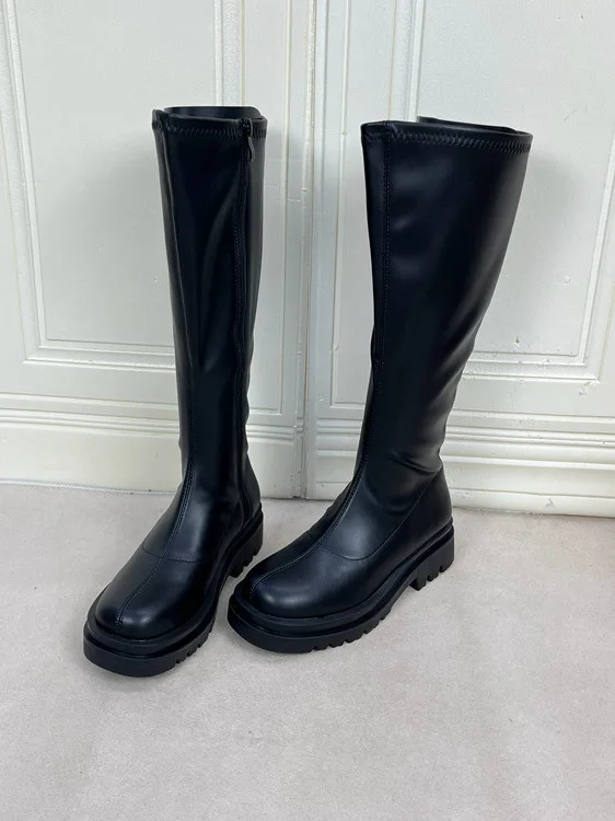 

Новые модные универсальные зимние женские сапоги на высоком каблуке с круглым носком, на флисовой подкладке, повседневные и удобные