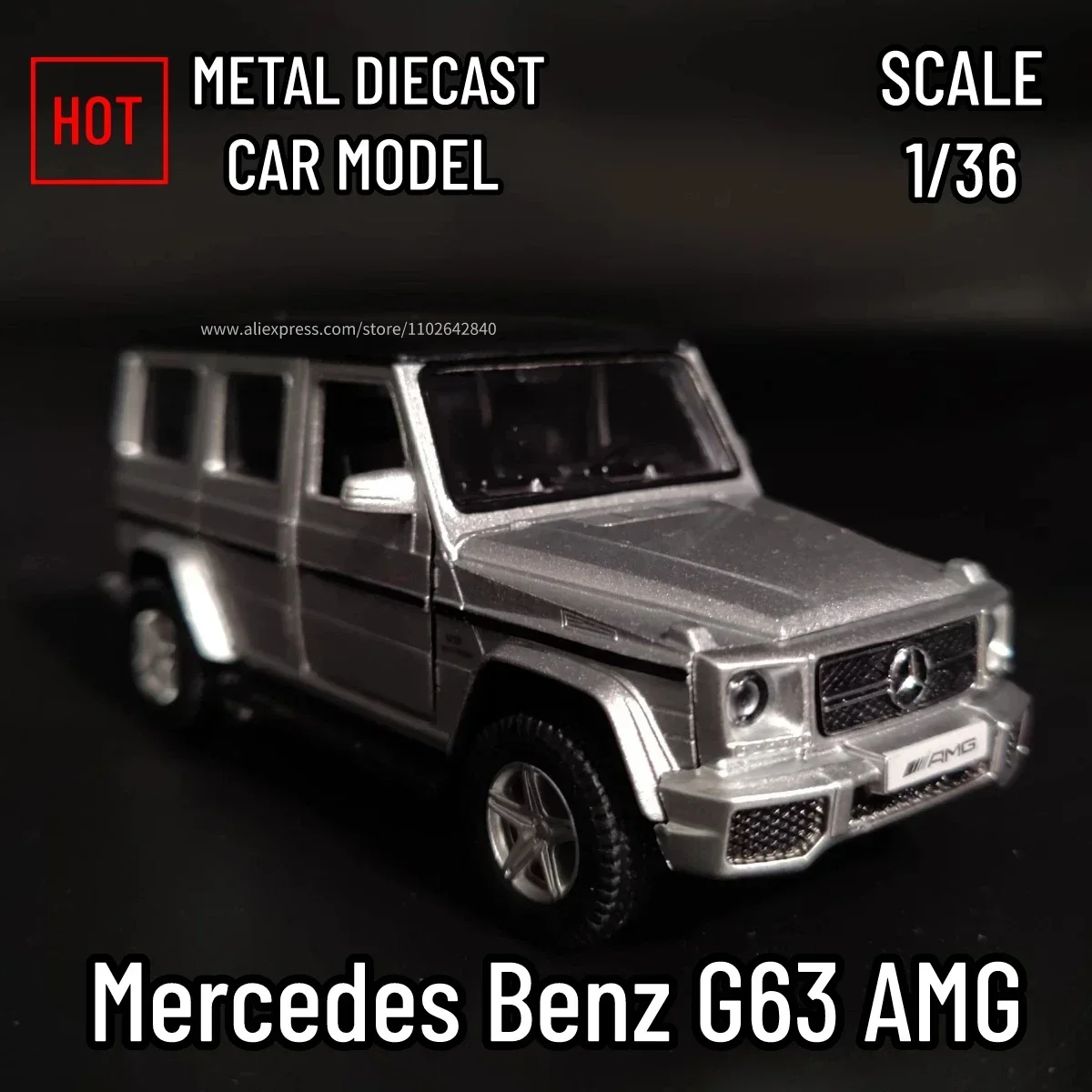 1:36 Scale Mercedes Benz G63 AMG Replica Diecast Model Car Interior Decoration Collection Gift for Boys and Toy Car Collectors