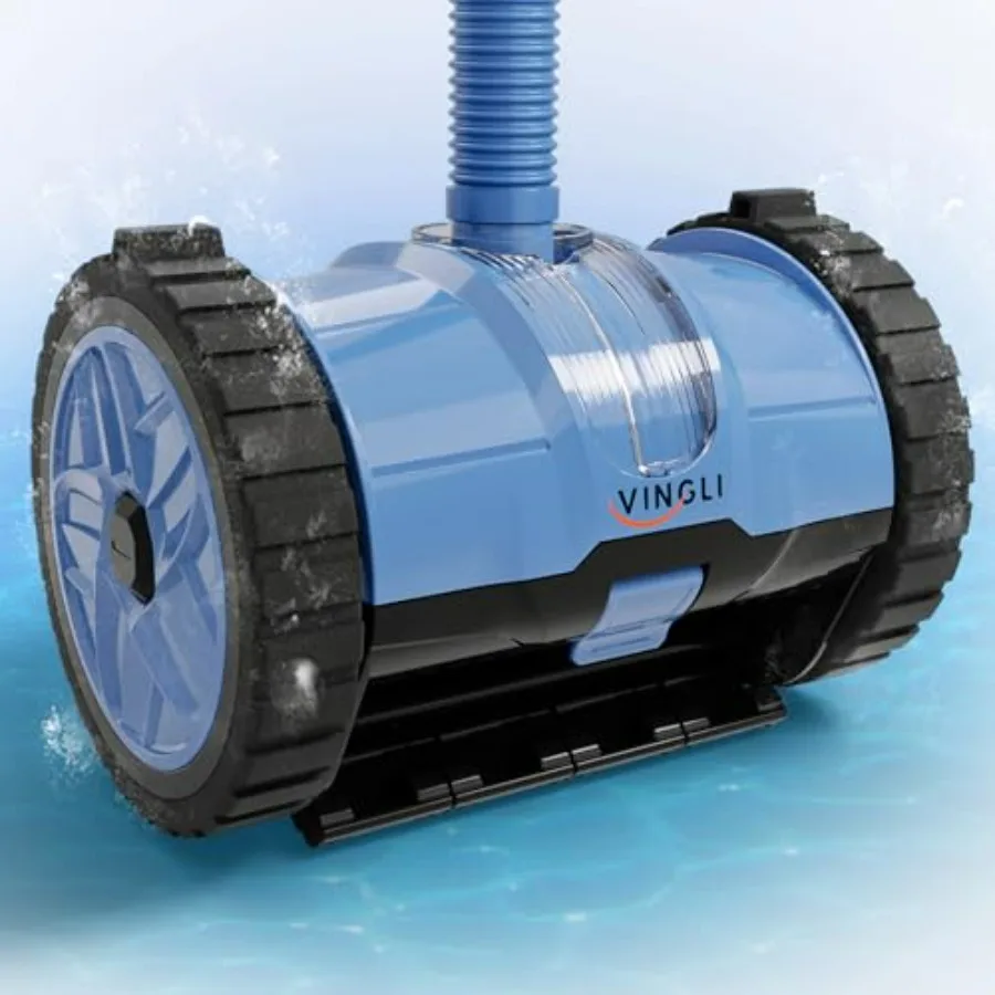 

Automatic suction-side pool vacuum cleaner for inground pools, PVC and ABS plastic, blue and gray, wall-climbing with tangle-fr