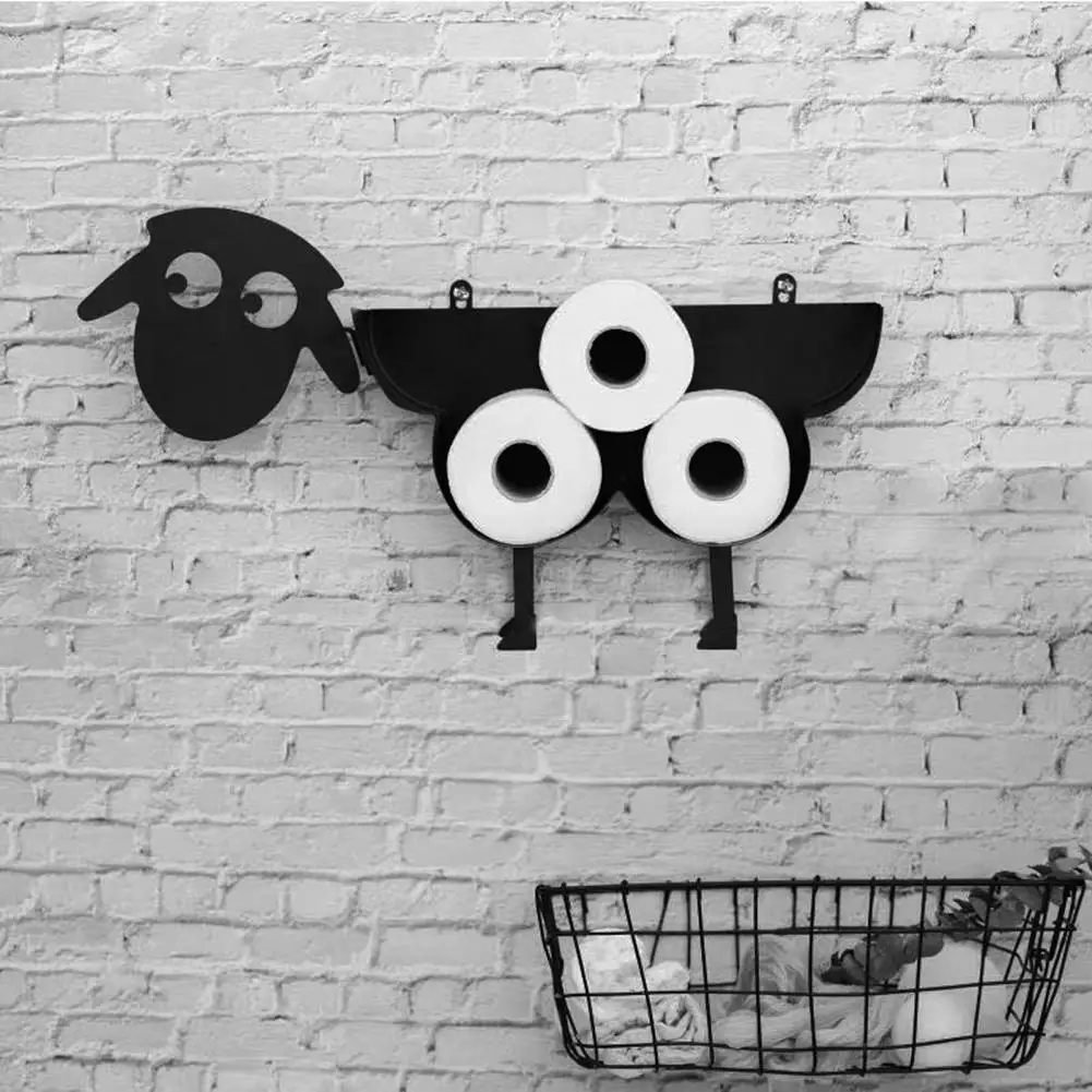 Metal Free Standing Toilet Tissue Holder Dog Sheep Shaped Animal Roll Paper Rack